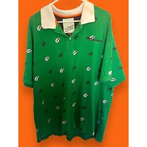 Live Mechanics Cream Supreme Logo Cash Rules Mens Green Graphic Polo Shirt XL